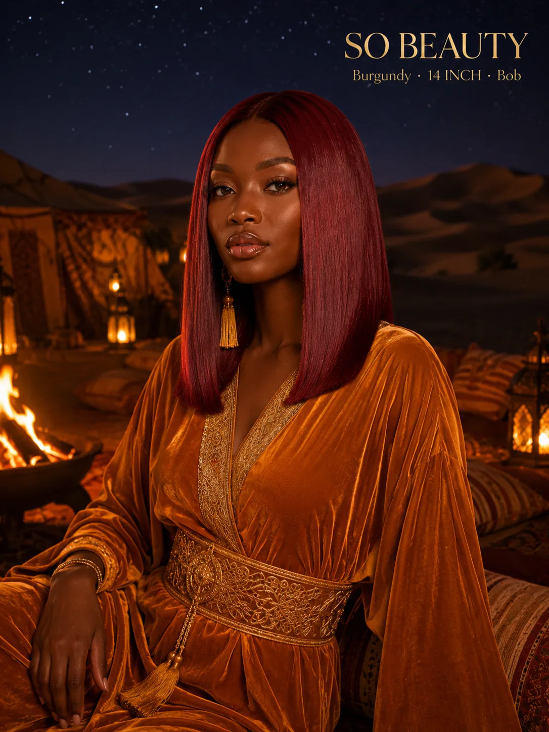 Burgundy Double-Drawn Bob 14 inch